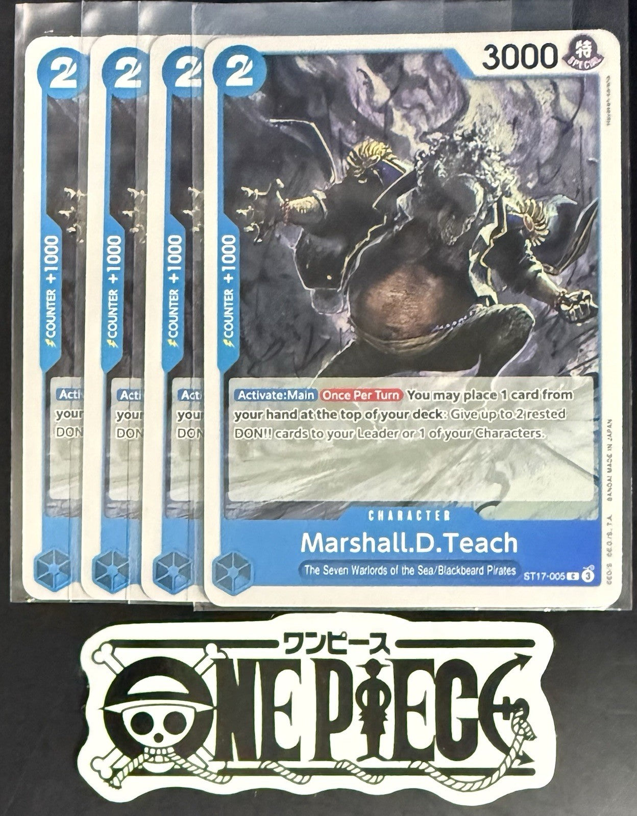 4x One Piece ST17-005 C Marshall.D.Teach - ENG - Regular - Playset - TCG - NM/M