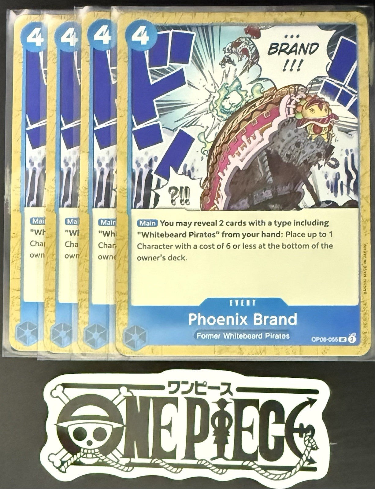 4x One Piece OP08-055 UC Phoenix Brand - ENG - Regular - Play Set - TCG - NM/M