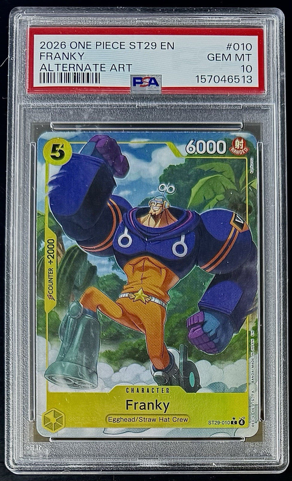 PSA 10 One Piece ST29-010 C* - Franky - Alt Art - EN - Foil - Set ST29 Egghead