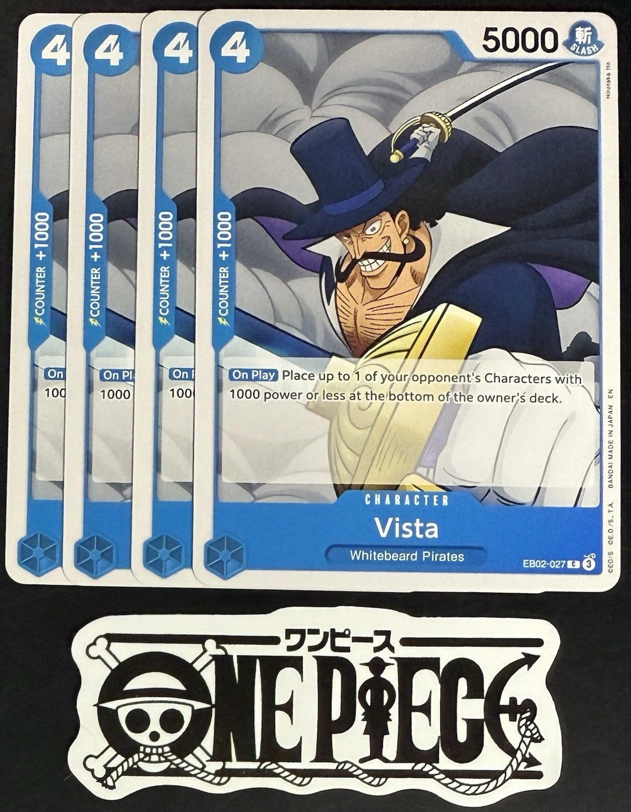 4x One Piece EB02-027 C Vista - English - Regular - Play Set - TCG - NM/M