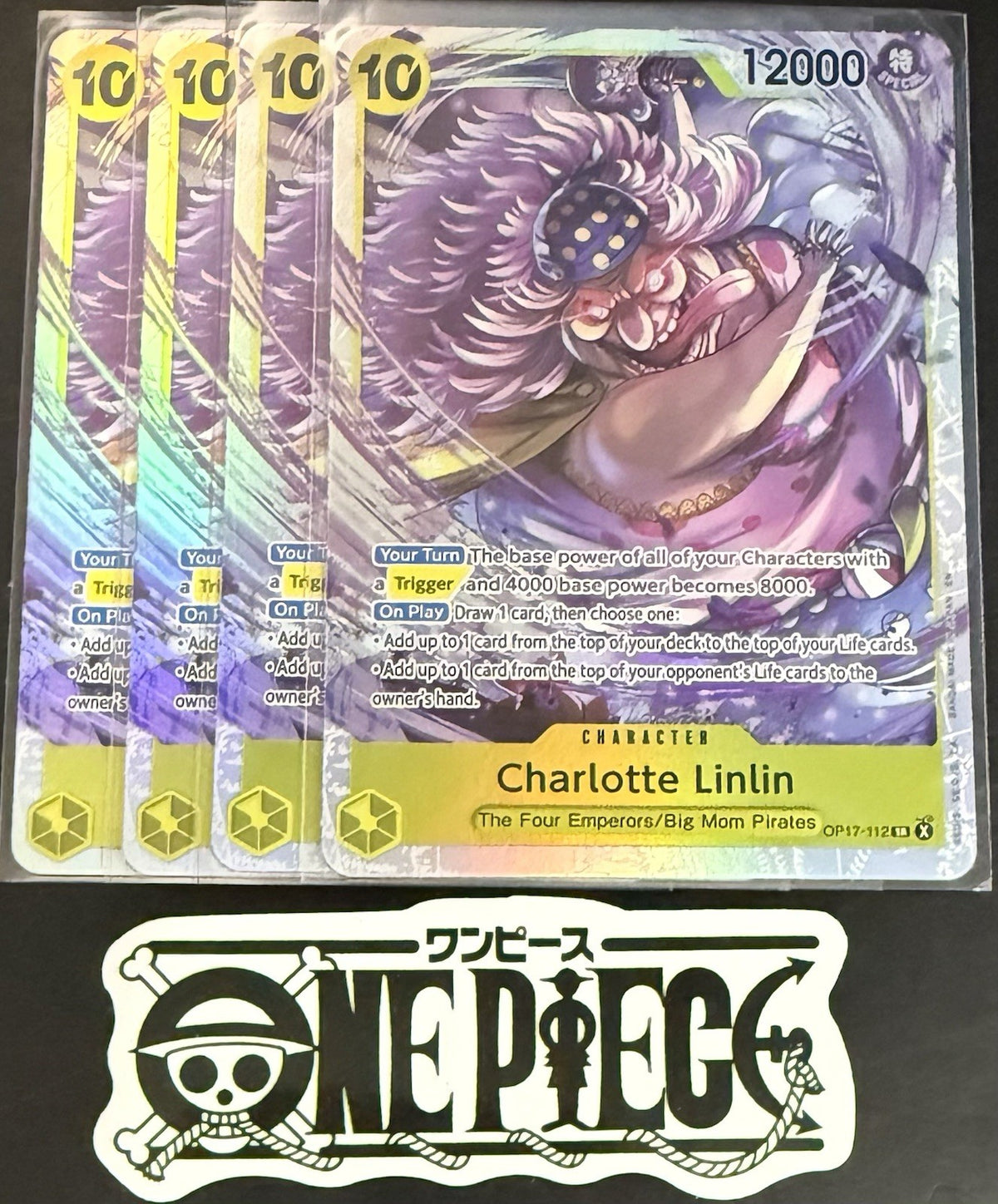 4x One Piece OP17-112 SR - Charlotte Linlin - EN - Foil - Play Set - TCG - NM/M