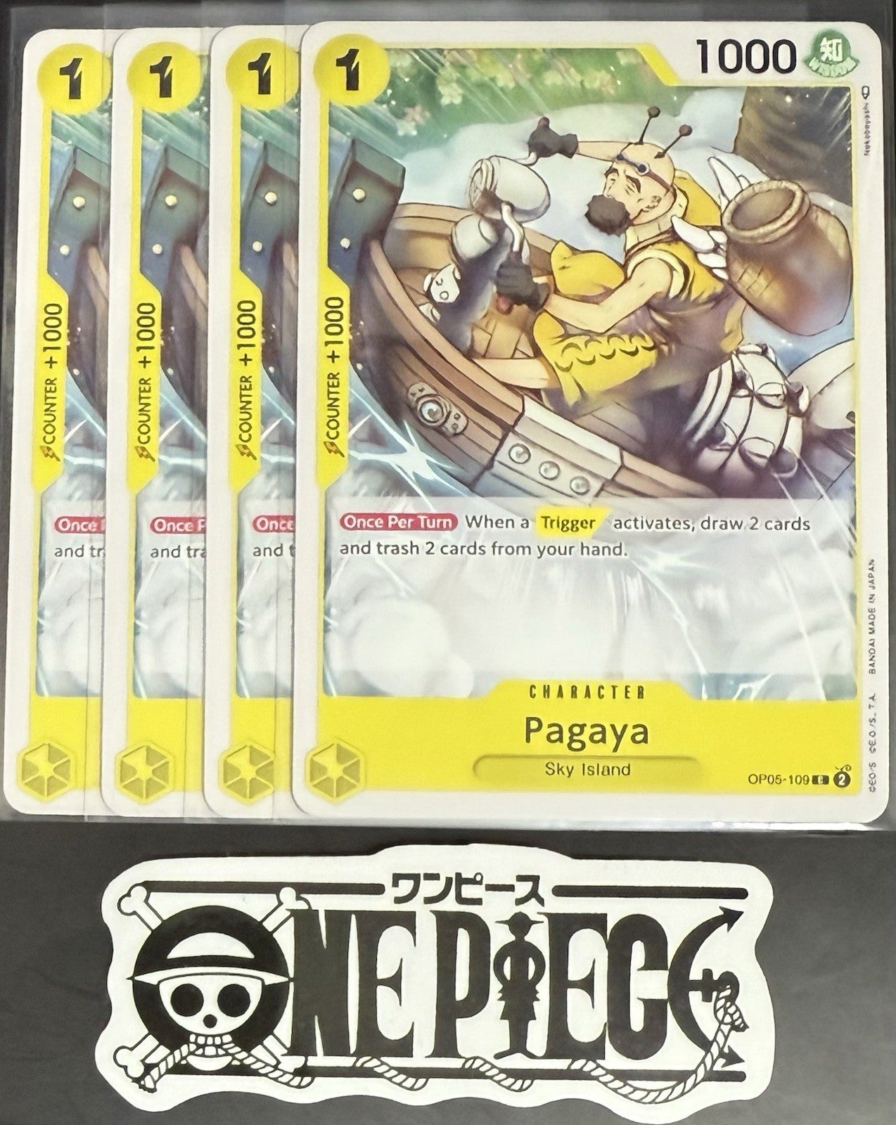 4x One Piece OP05-109 C Pagaya - ENG - Play Set - Regular - TCG - NM/M