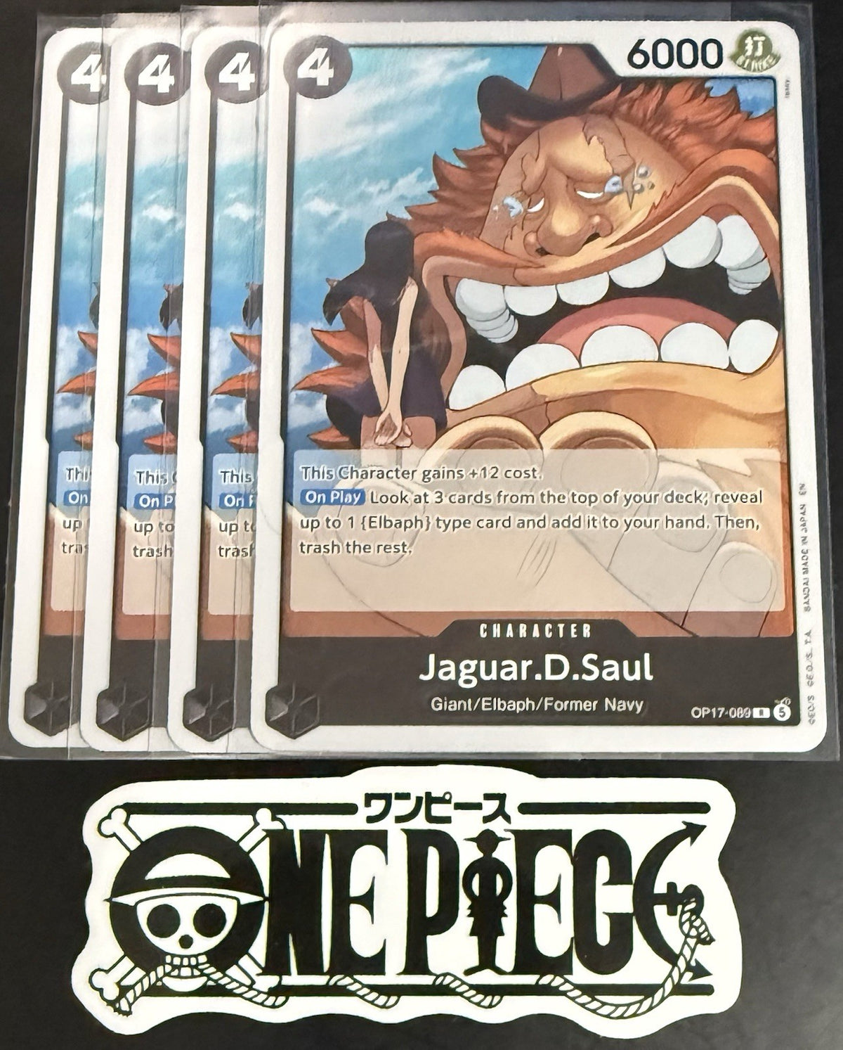 4x One Piece OP17-089 R - Jaguar.D.Saul - EN - Foil - Play Set - TCG - NM/M