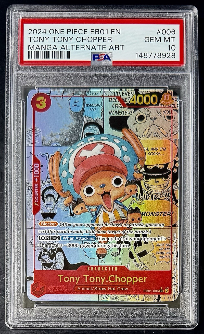 PSA 10 One Piece EB01-006 SR* Tony Tony.Chopper - Manga Alt Art - English