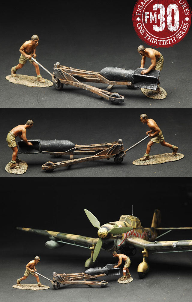 Figarti DAK-007 The Desert Bomb Trolley with 2 Shirtless Armorers MIB Retired