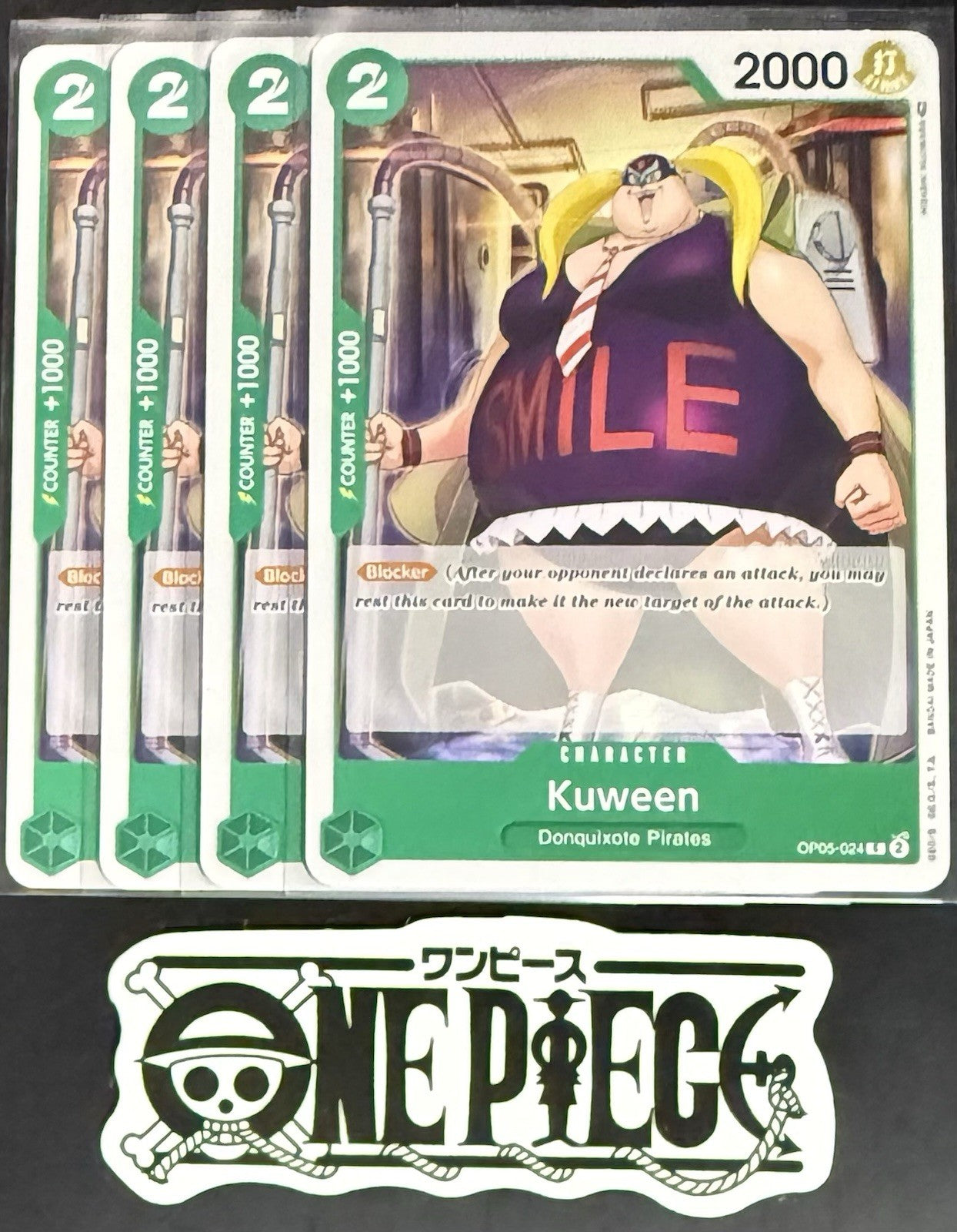 4x One Piece OP05-024 C Kuween - ENG - Play Set - Regular - TCG - NM/M