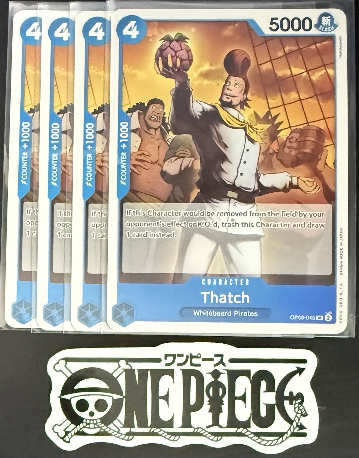 4x One Piece OP08-045 UC  Thatch - ENG - Regular - Play Set - TCG - NM/M