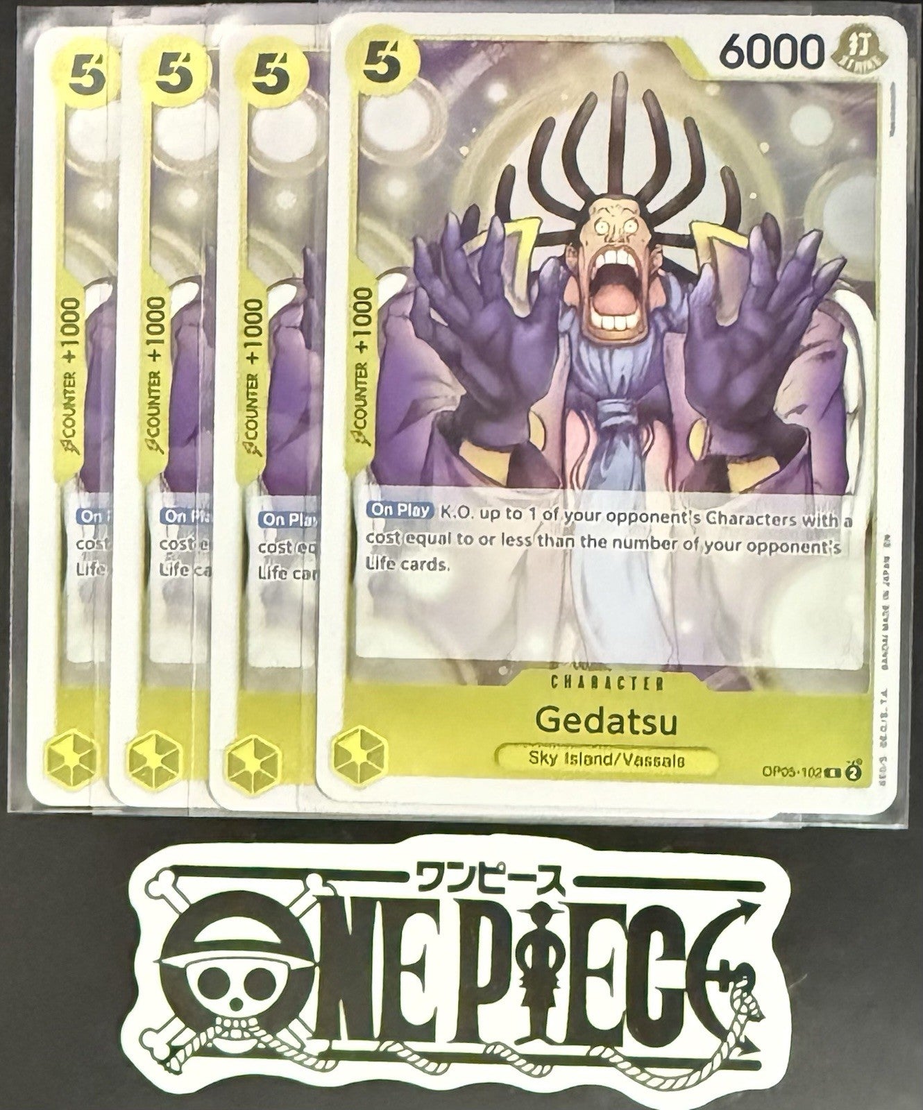 4x One Piece OP05-102 R Gedatsu - English - Foil - TCG - NM/M