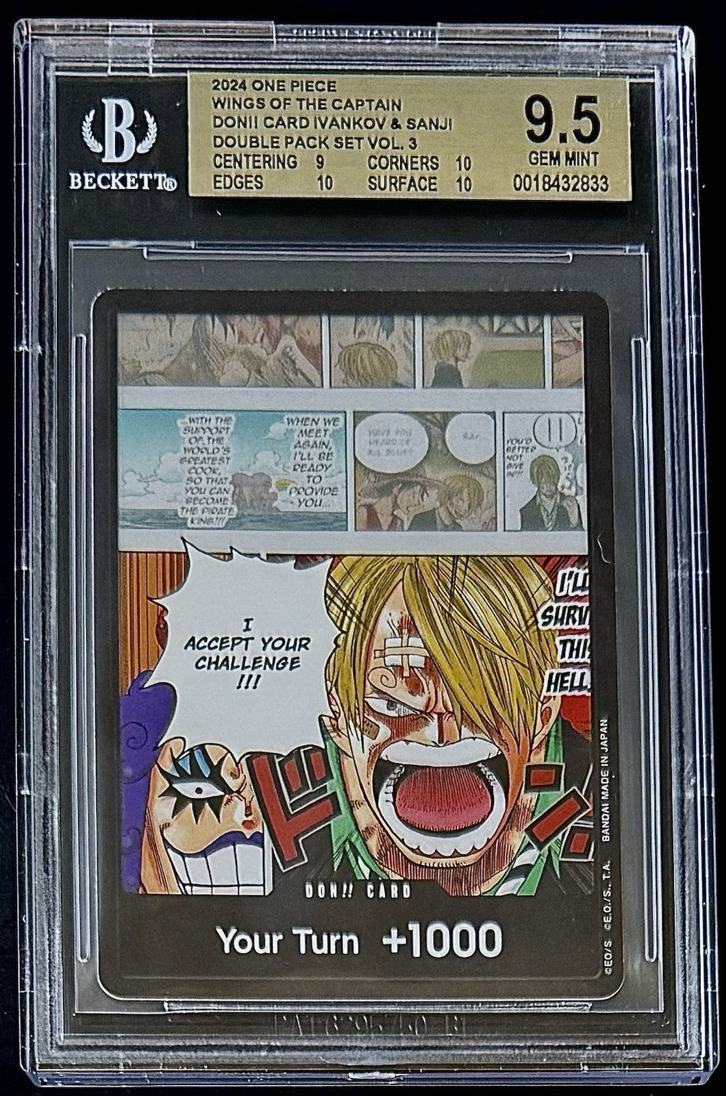 BGS 9.5 One Piece OP06 Don Card Alt Art- English - Wings of the Captain - Graded