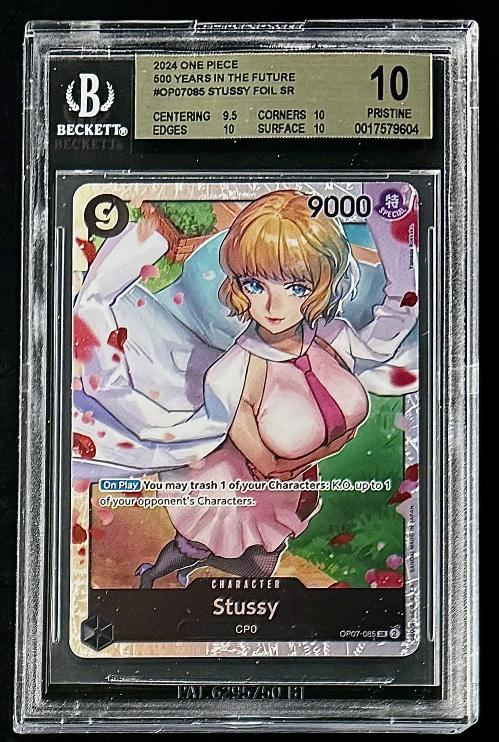 BGS 10 One Piece OP07-085 SR Stussy - English - 500 Years in the Future - Graded