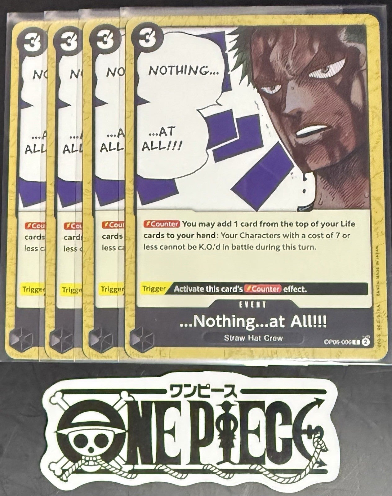 4x One Piece OP06-096 C ...Nothing...at All!!! - English - Regular -Playset-NM/M