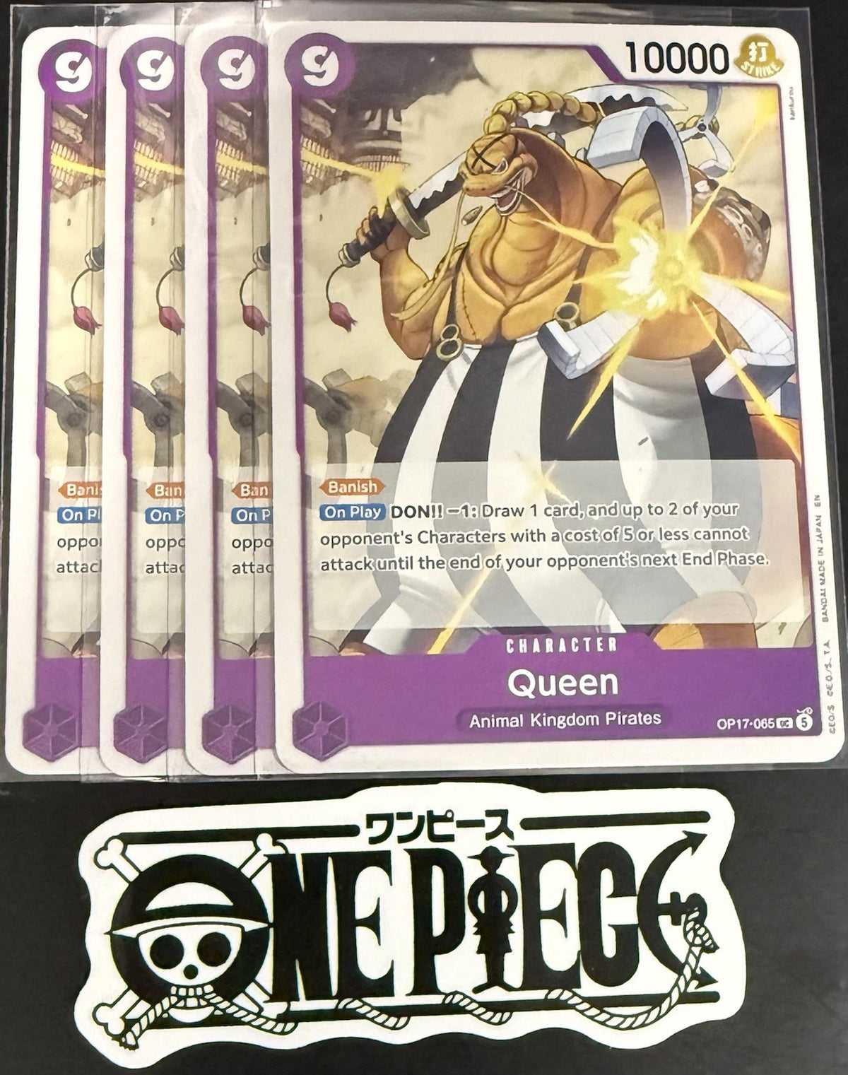 4x One Piece OP17-065 UC - Queen - EN - Regular - Play Set - TCG - NM/M