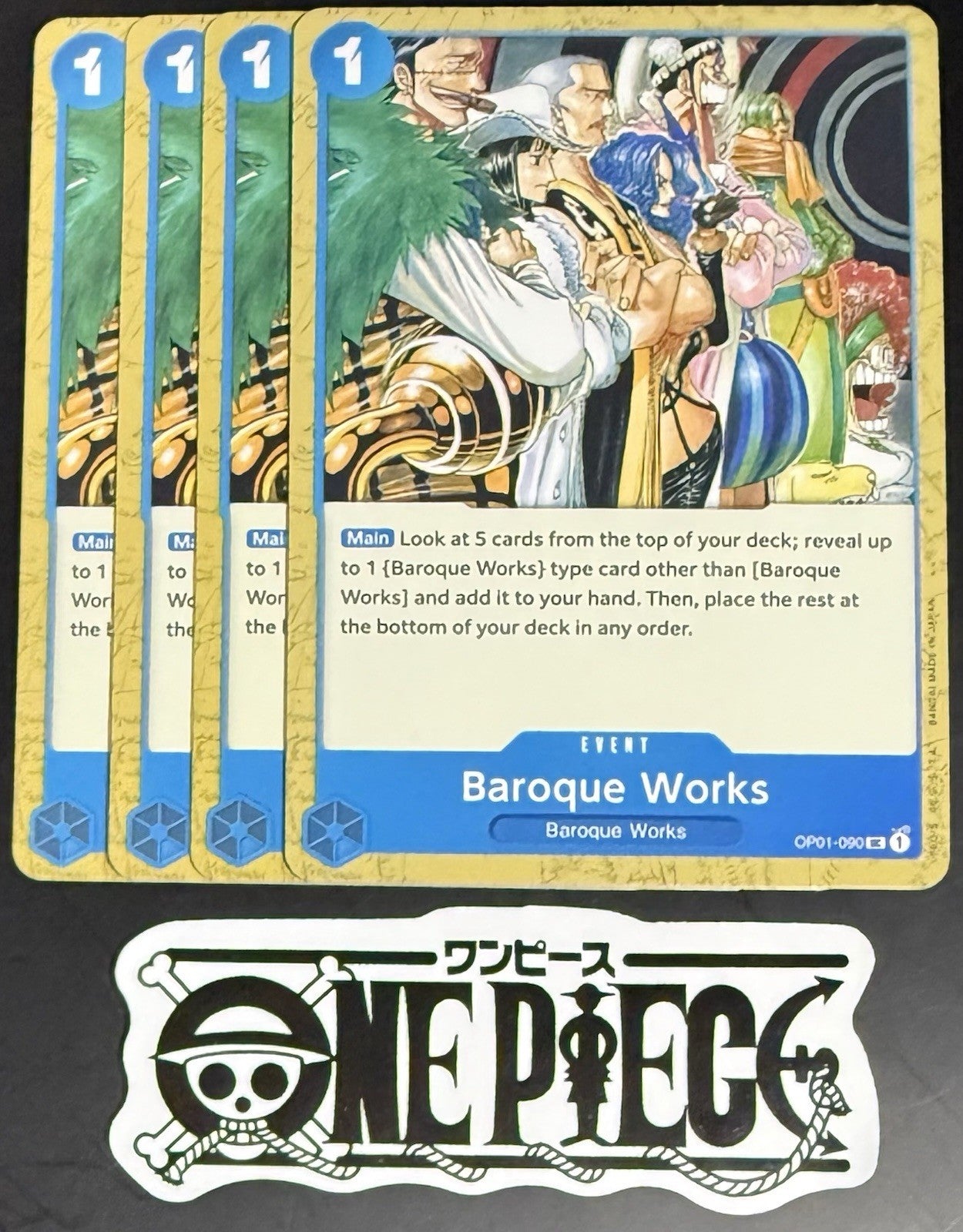 4x One Piece OP01-090 UC Baroque Works - English - Regular - Playset - TCG -NM/M