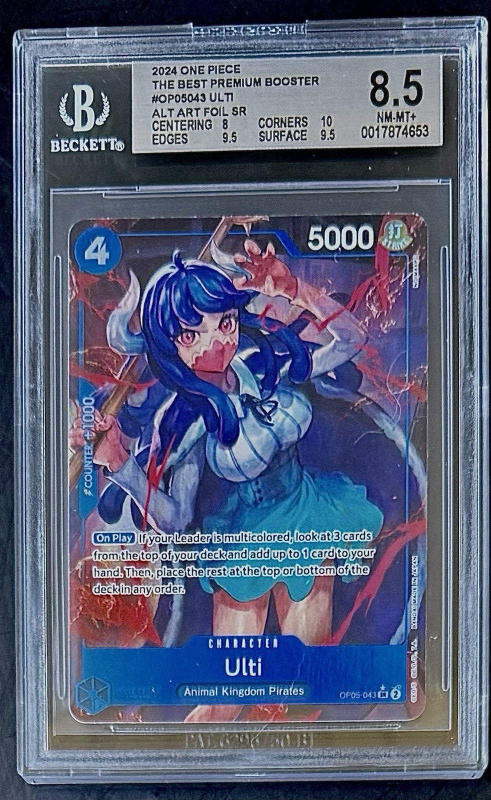 BGS 8.5 One Piece OP05-043 SR* Ulti Alt Art Foil - English - PRB01 - Graded