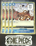 4x One Piece OP04-056 R - Gum-Gum Red Roc - EN - Rare - Foil - Play Set - NM/M
