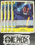 4x One Piece OP07-101 UC Shaka - English - Regular - Play Set - NM/M