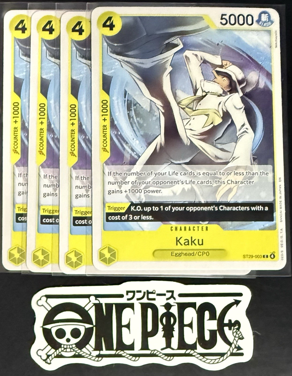 4x One Piece ST29-003 C Kaku - ENG - Regular - Playset - TCG - NM/M