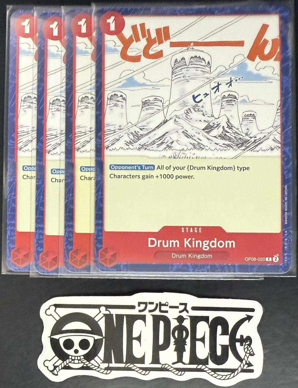 4x One Piece OP08-020 C Drum Kingdom - ENG - Regular - Play Set - TCG - NM/M