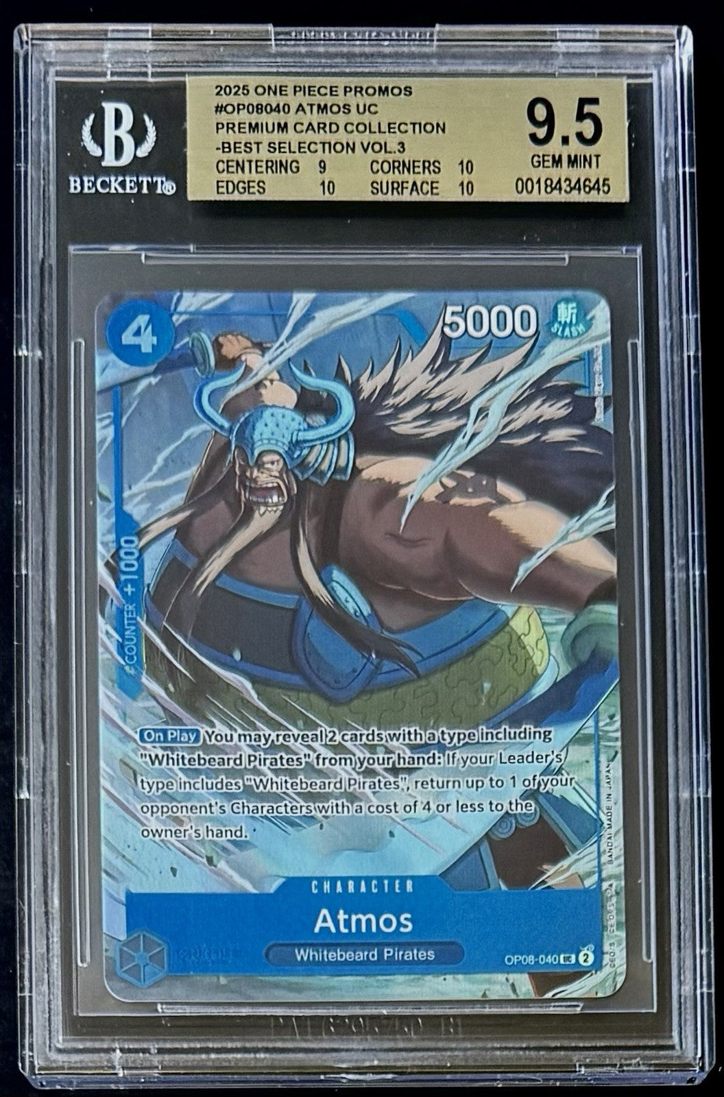 BGS 9.5 One Piece OP08-040 UC - Atmos - EN - Foil - Best Selection Vol.3