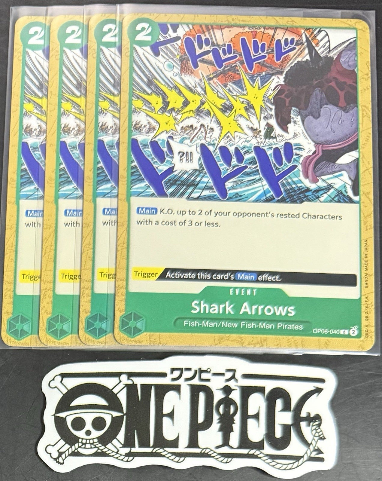 4x One Piece OP06-040 C Shark Arrows - English - Regular - Playset - NM/M