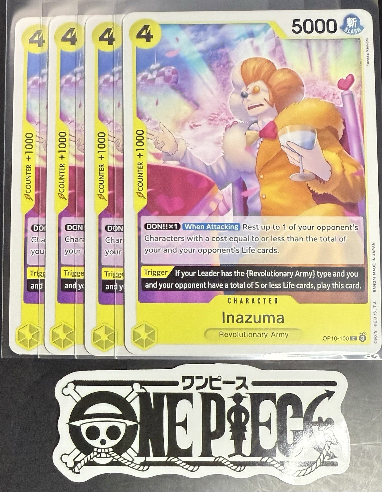 4x One Piece OP10-100 C  Inazuma - ENG - Regular - Playset - TCG - NM/M
