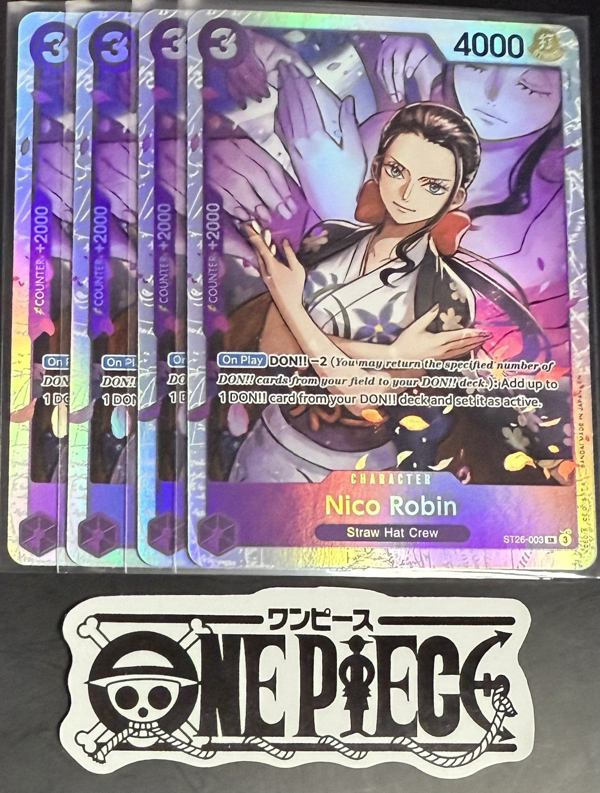 4x One Piece ST26-003 SR Nico Robin - English - Foil - Playset - TCG - NM/M