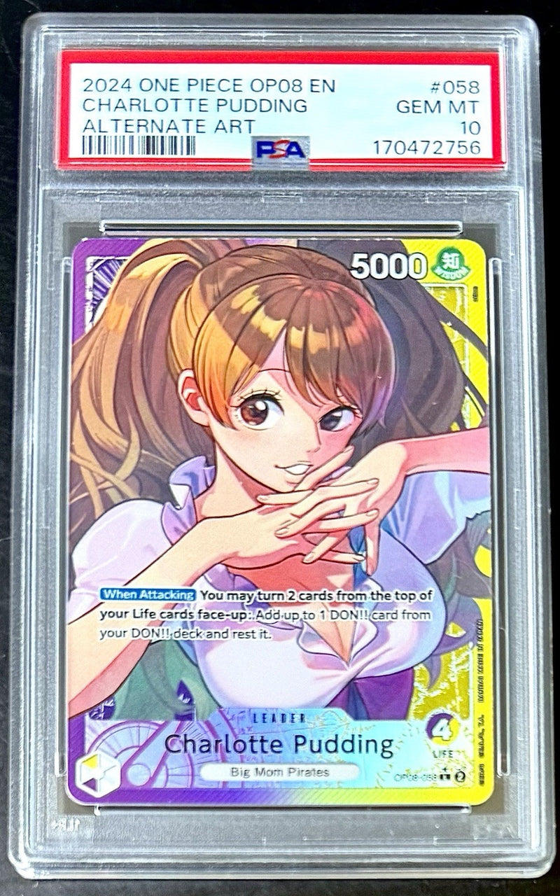 PSA 10 One Piece OP08-058 L* - Charlotte Pudding -  Alt Art - EN - Two Legends