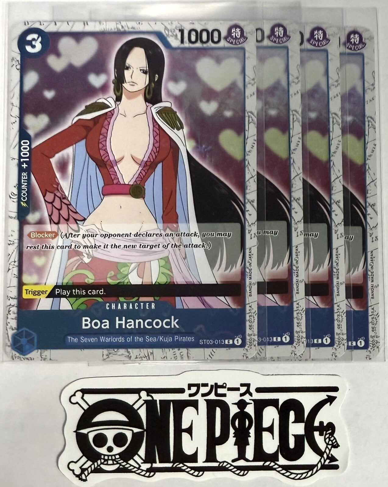 4x One Piece  ST03-013 C Boa Hancock - Flag Foil - English - Playset - TCG -NM/M