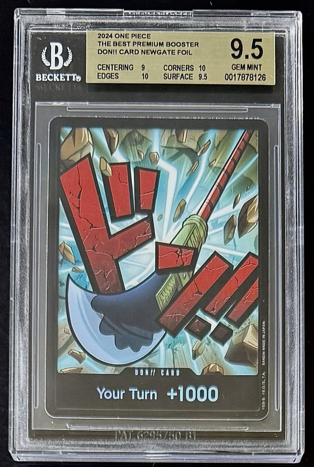 BGS 9.5 One Piece Don!! Card Edward.Newgate- English - Foil - PRB01 - Graded