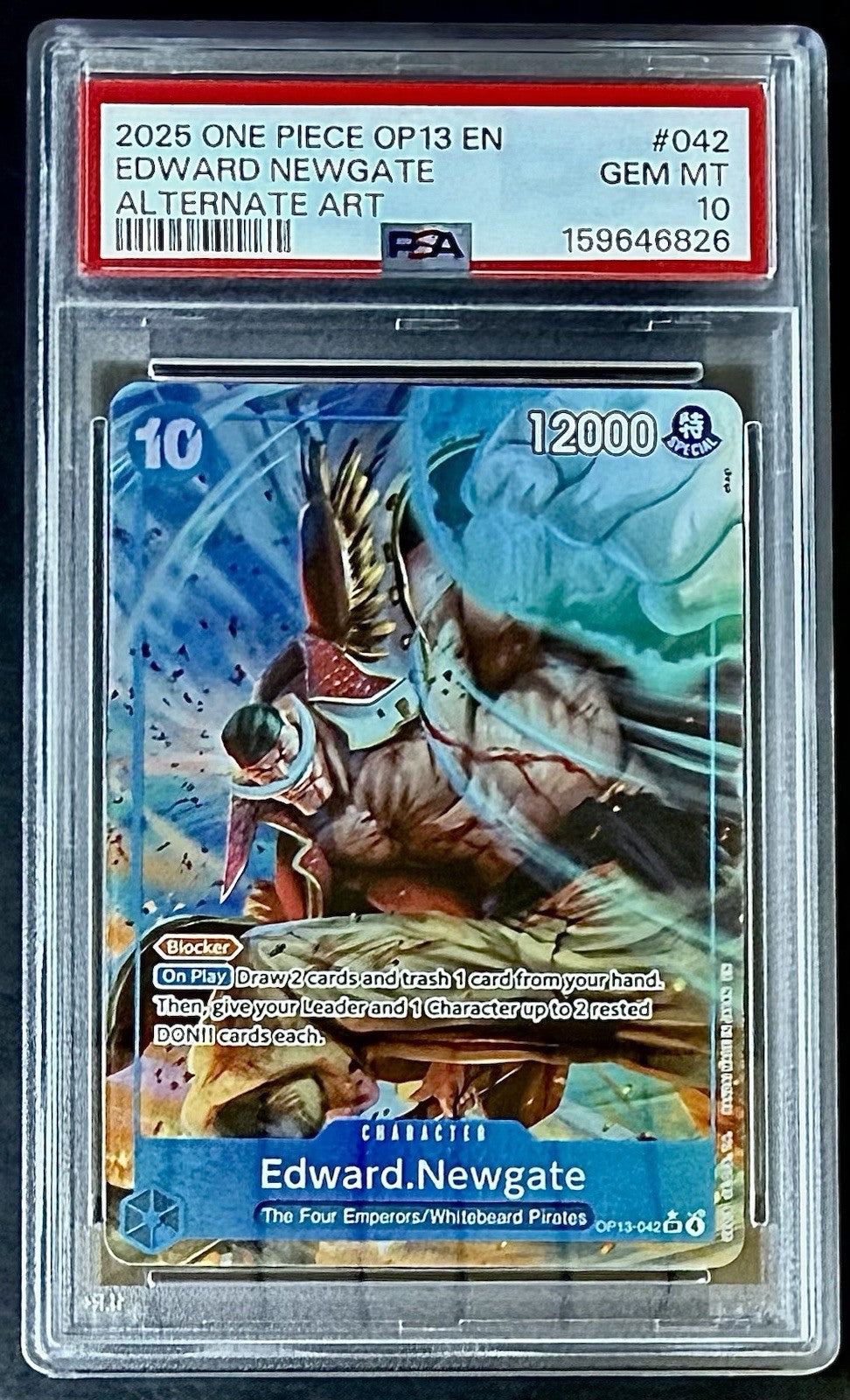 PSA 10 One Piece OP13-042 SR* - Edward.Newgate - AA - EN - Carrying on His Will