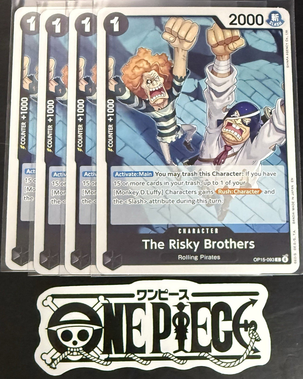 4x One Piece OP15-093 C - The Risky Brothers - EN - Regular - Play Set -TCG-NM/M