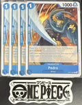 4 x One Piece OP11-057 C Pedro - ENG - Regular - Playset - TCG - NM/M
