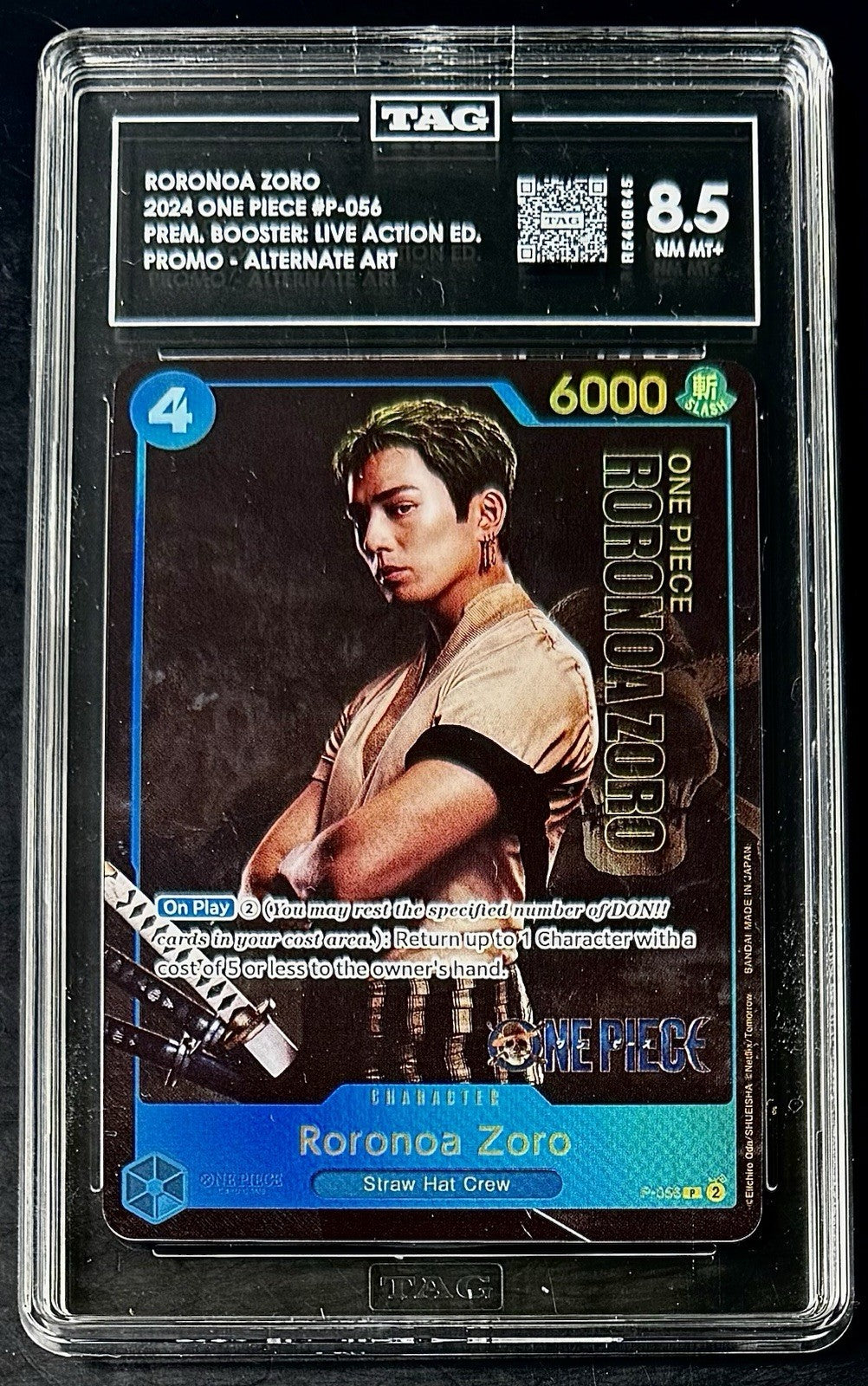 TAG 8.5 One Piece  P-056 P - Roronoa Zoro - Alt Art - EN - Foil - Live Action