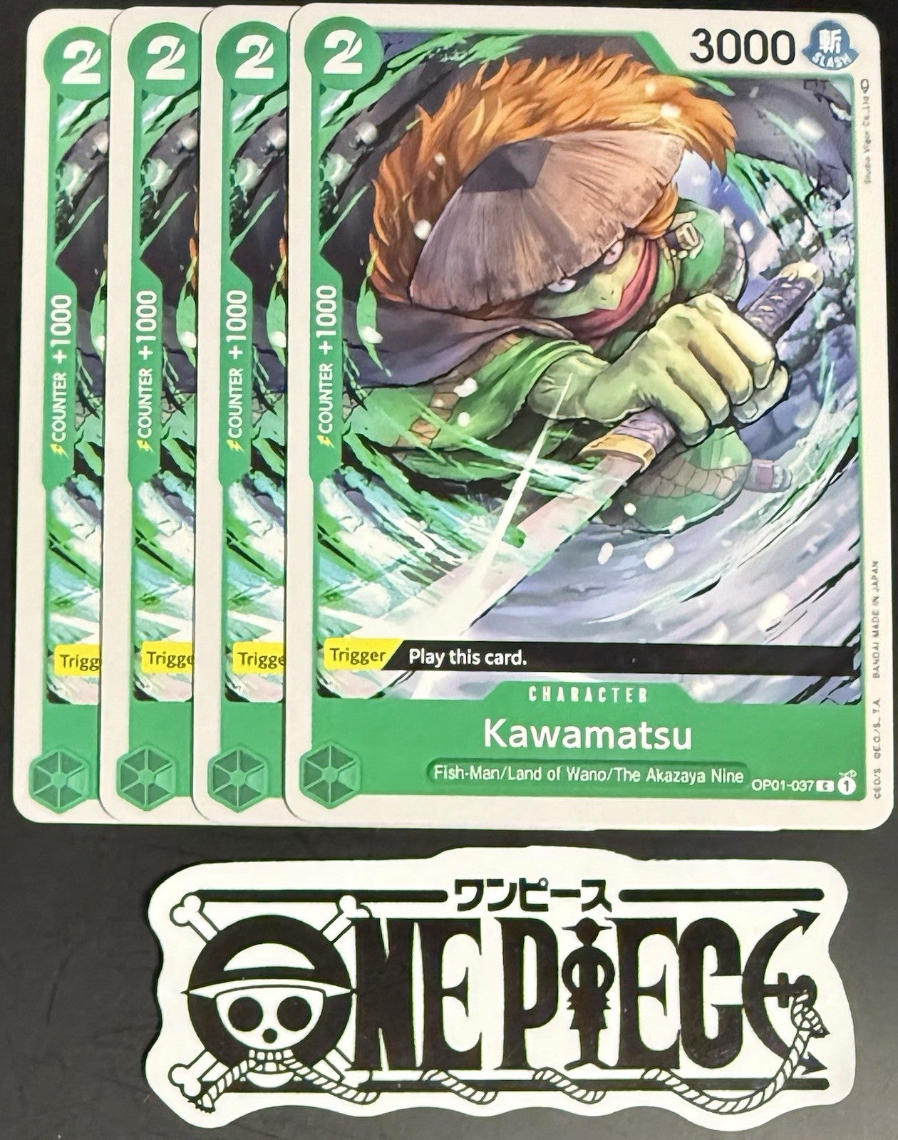 4x One Piece OP01-037 C Kawamatsu - English - Regular - Playset - TCG - NM/M