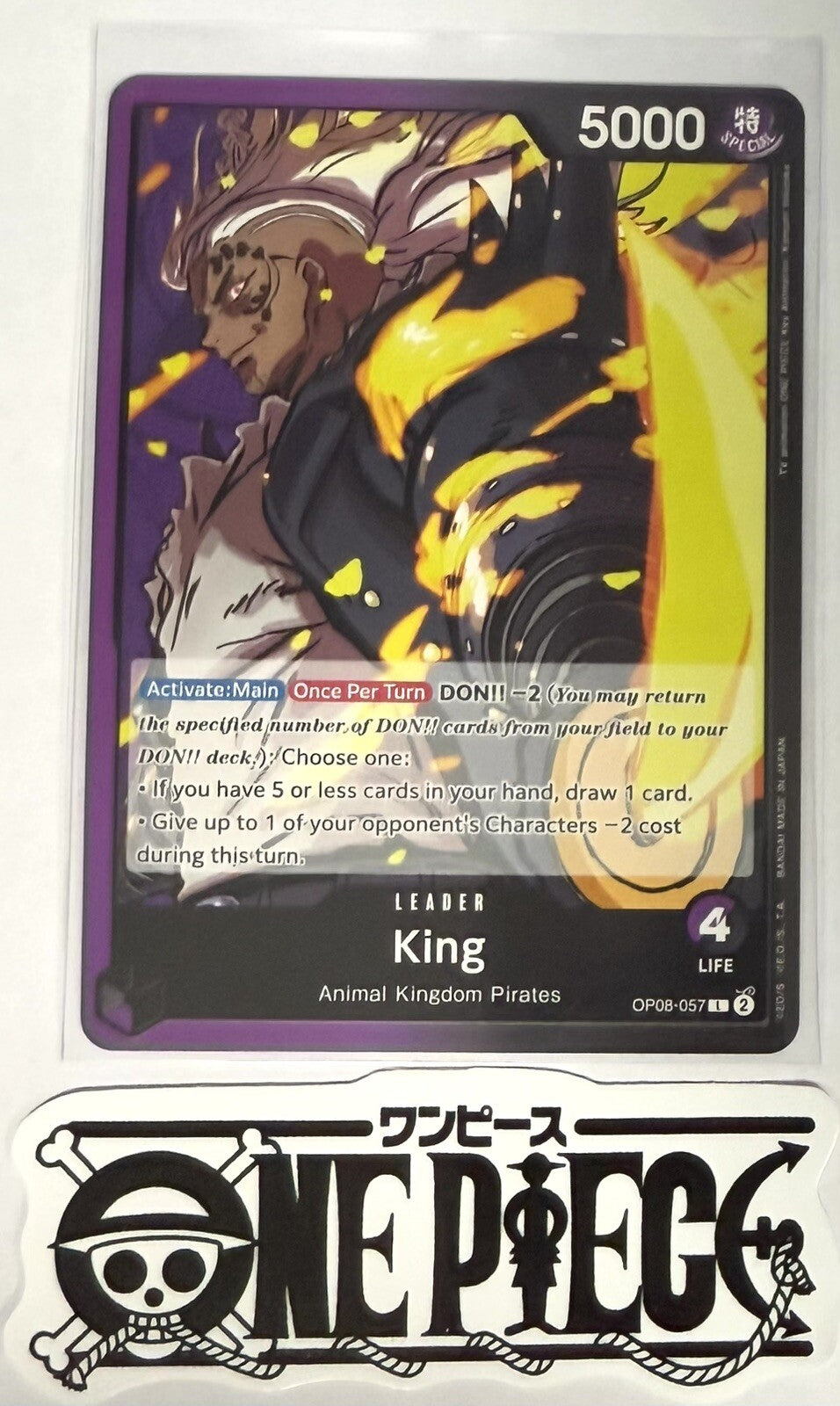One Piece OP08-057 L King - Leader - English - TCG - NM/M