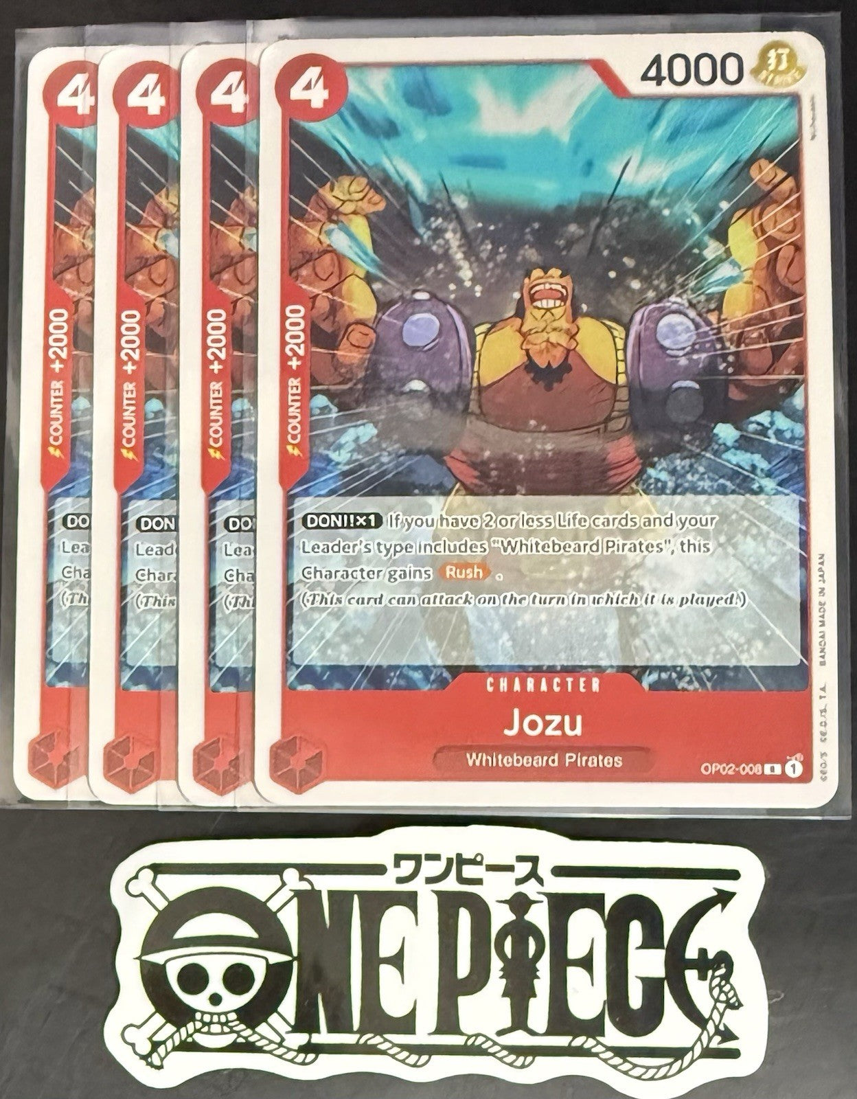 4x One Piece OP02-008 R Jozu - English - Regular - Playset - TCG - NM/M