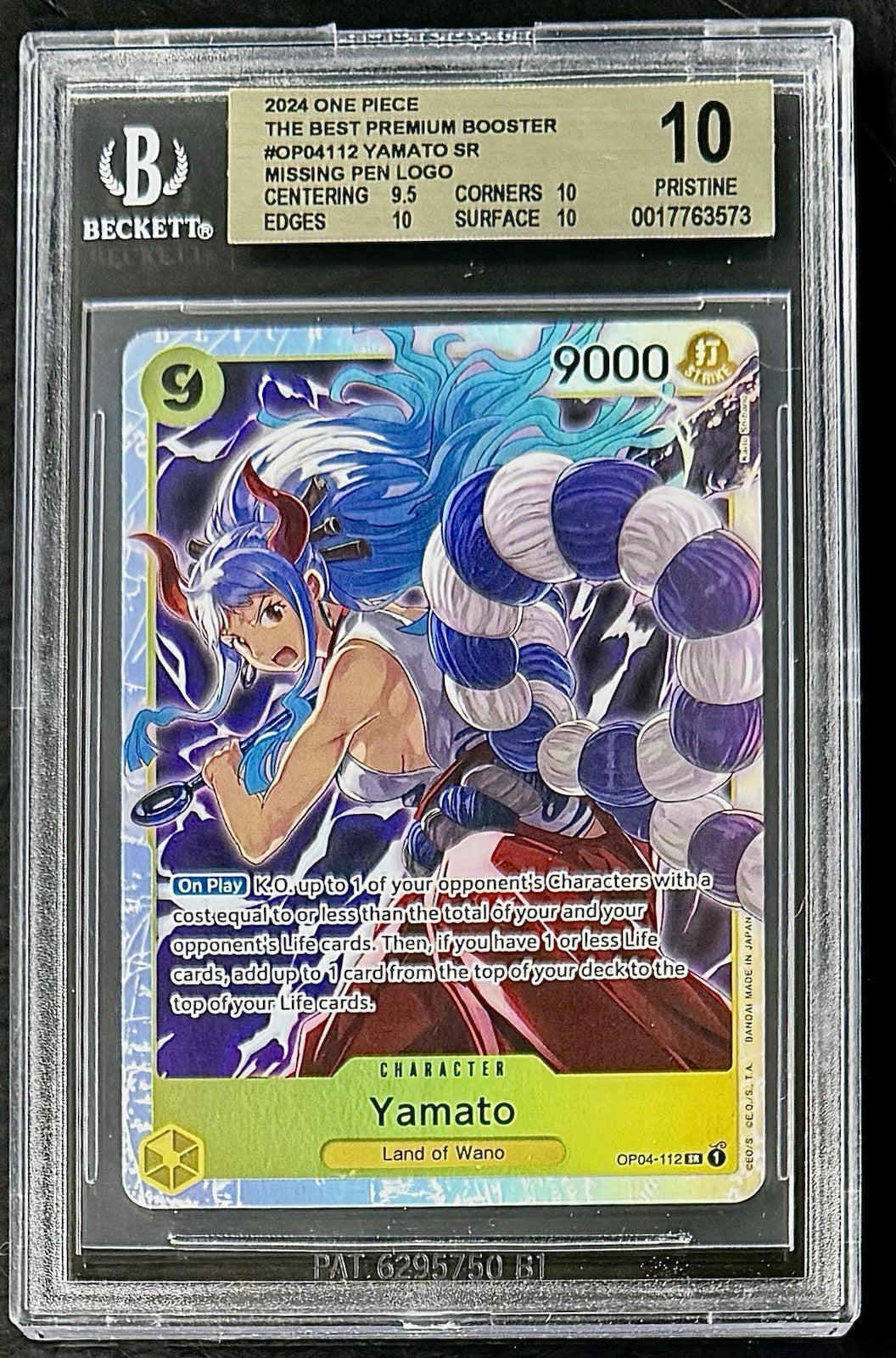 BGS 10 One Piece OP04-112 SR - Yamato - English - Foil - PRB01 - Graded