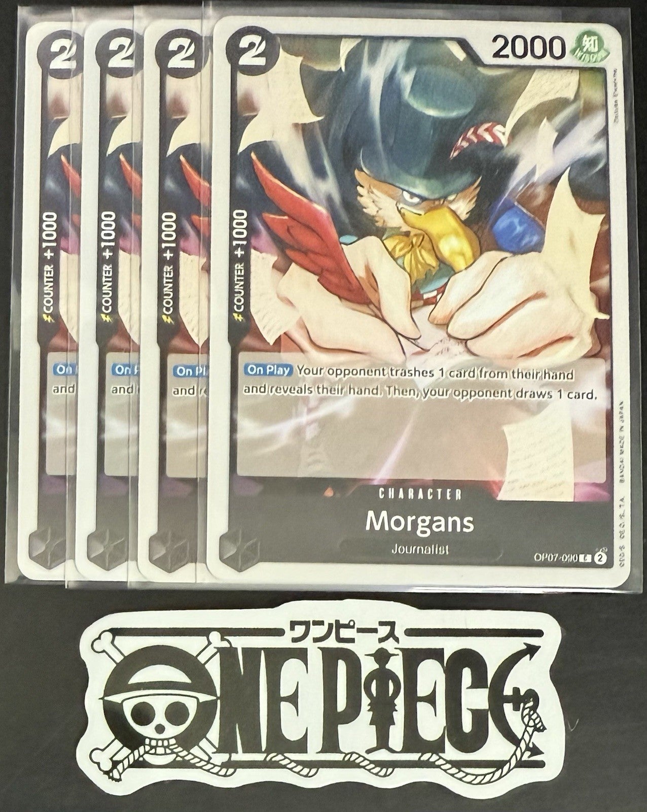 4x One Piece OP07-090 C Morgans - English - Regular - Play Set - NM/M