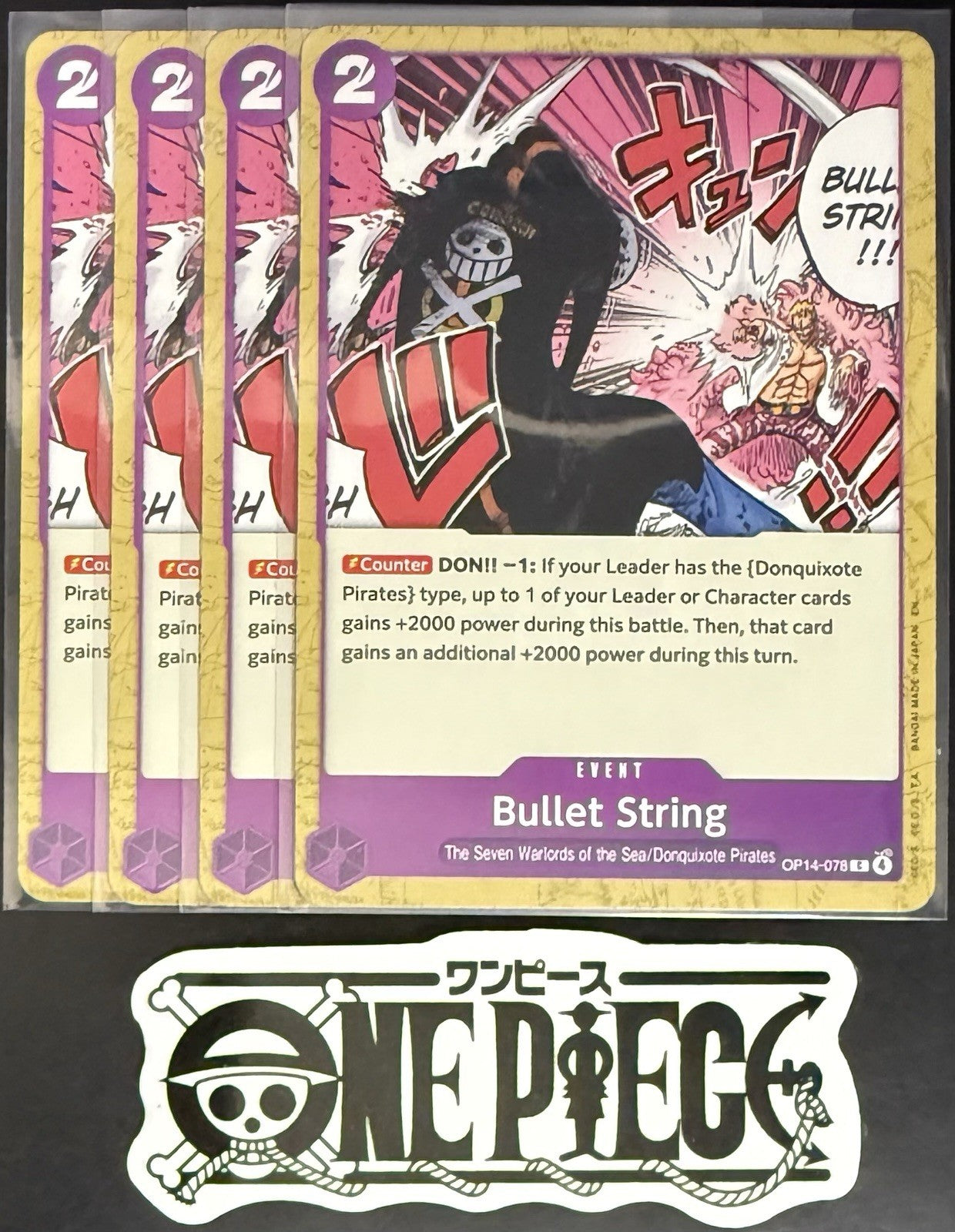 4x One Piece OP14-078 C Bullet String - ENG - Regular - Playset - NM/M