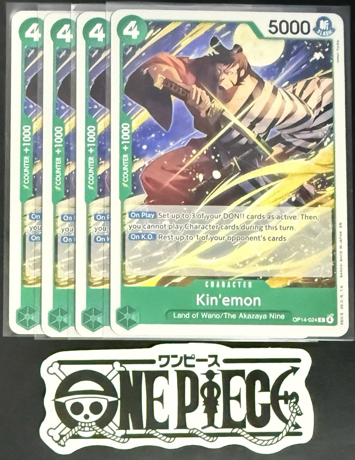 4x One Piece OP14-024 C Kin'emon - ENG - Regular - Playset - NM/M