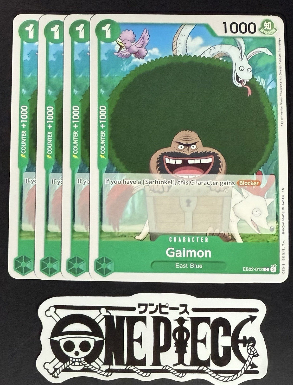 4x One Piece EB02-012 C Gaimon - English - Regular - Play Set - TCG - NM/M