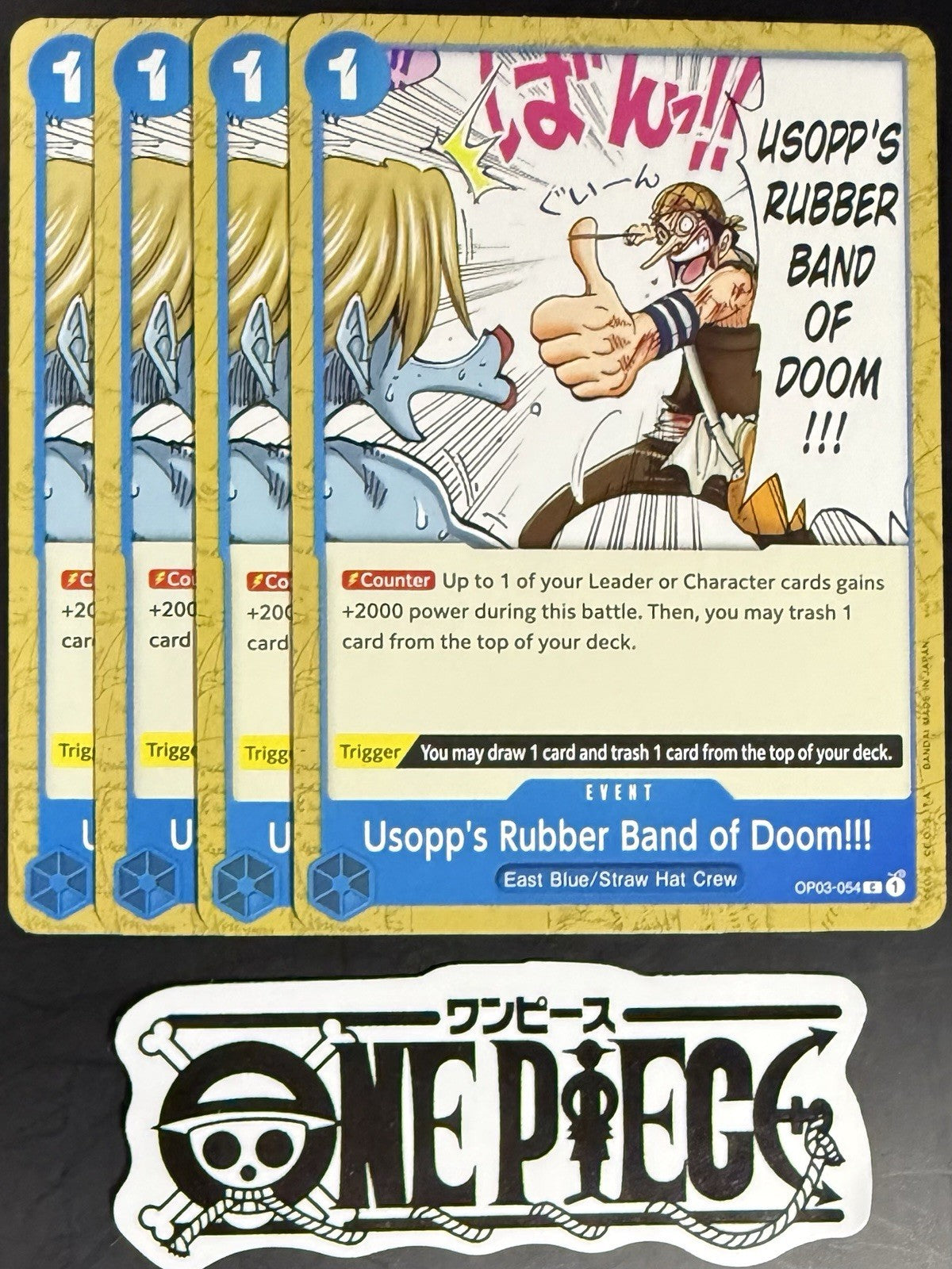 4x One Piece OP03-054 C Usopp's...- English - Regular - Playset - TCG - NM/M