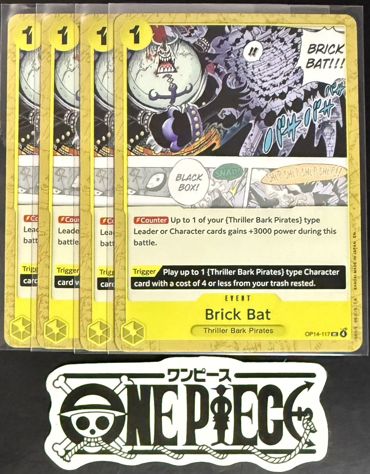 4x One Piece OP14-117 UC Brick Bat - ENG - Regular - Playset - NM/M
