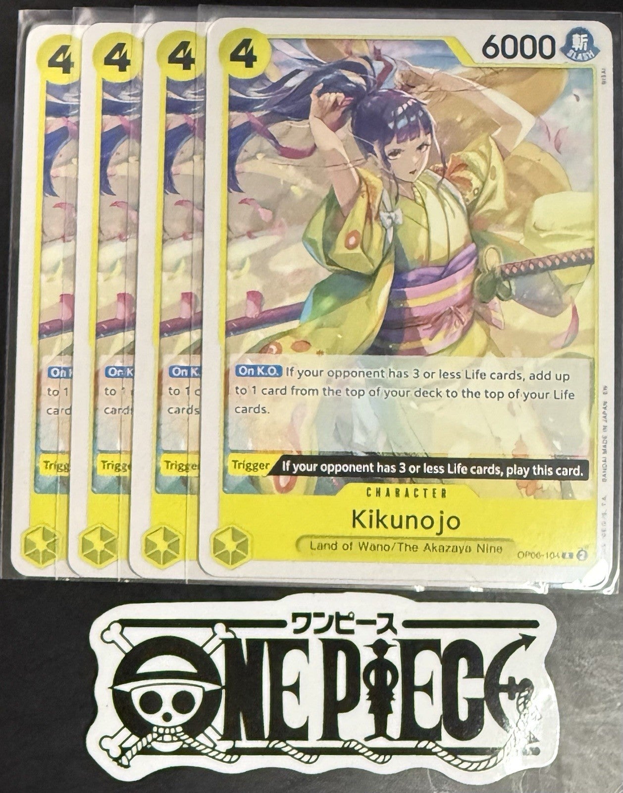 4x One Piece OP06-104 R Kikunojo - ENG - Regular - Playset - TCG - NM/M