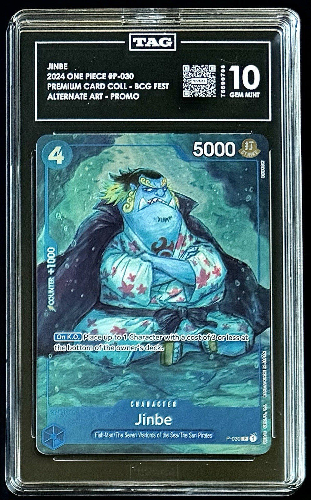 TAG 10 One Piece P-030 P Jinbe - ENG - Foil - 23-24 Collection - Graded