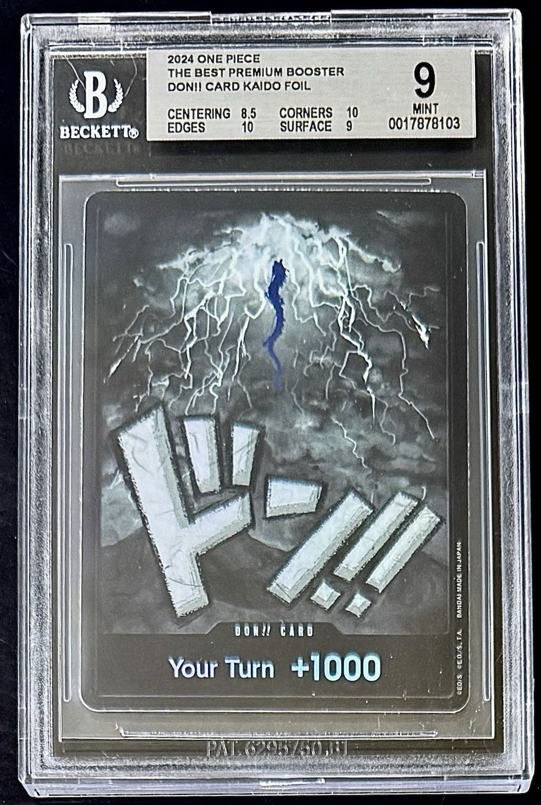 BGS 9 One Piece Don!! Card Kaido - English - Foil - PRB01 - Graded