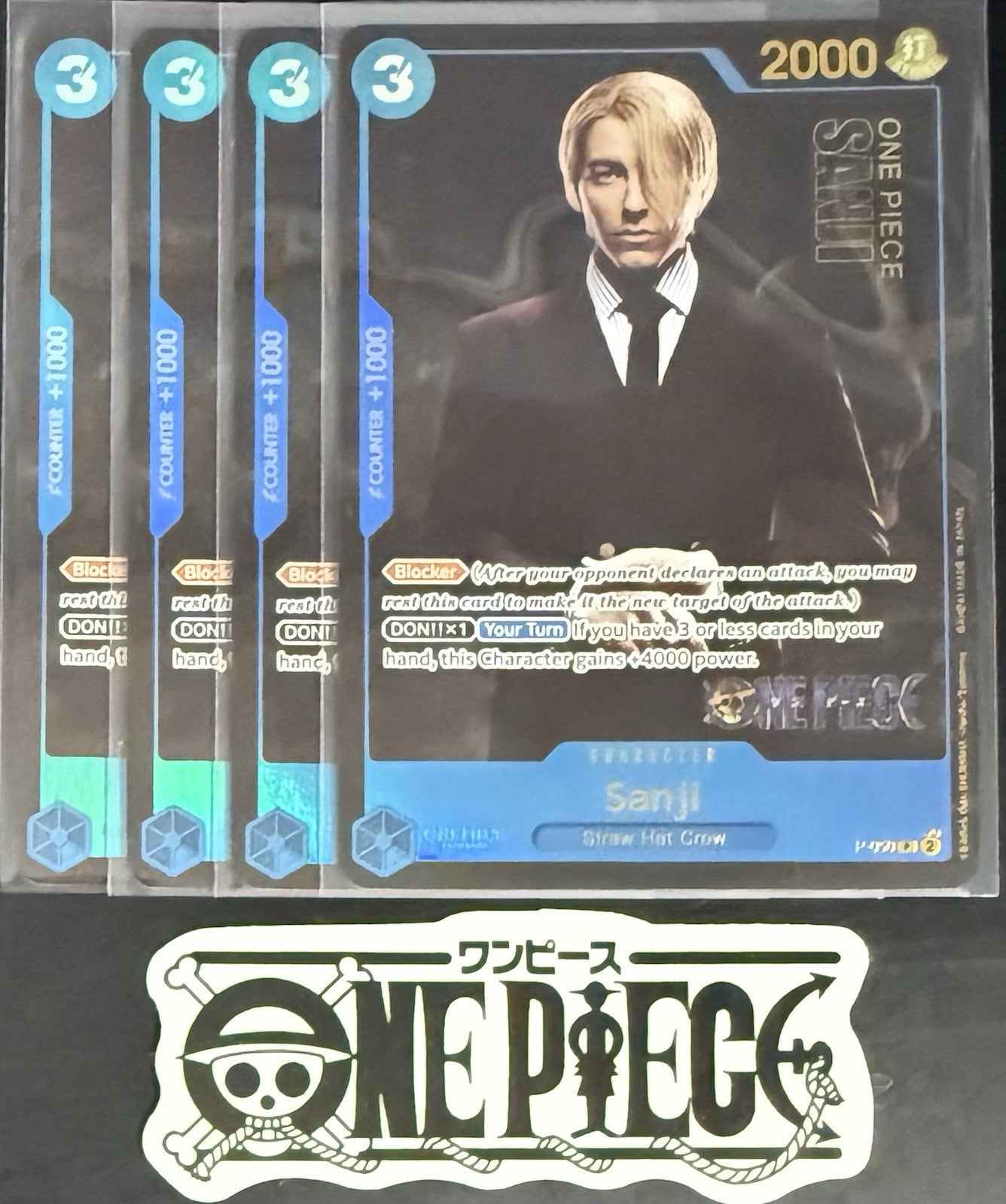 4x One Piece P-050 P Sanji - English - Play Set - Live Action - TCG - NM/M