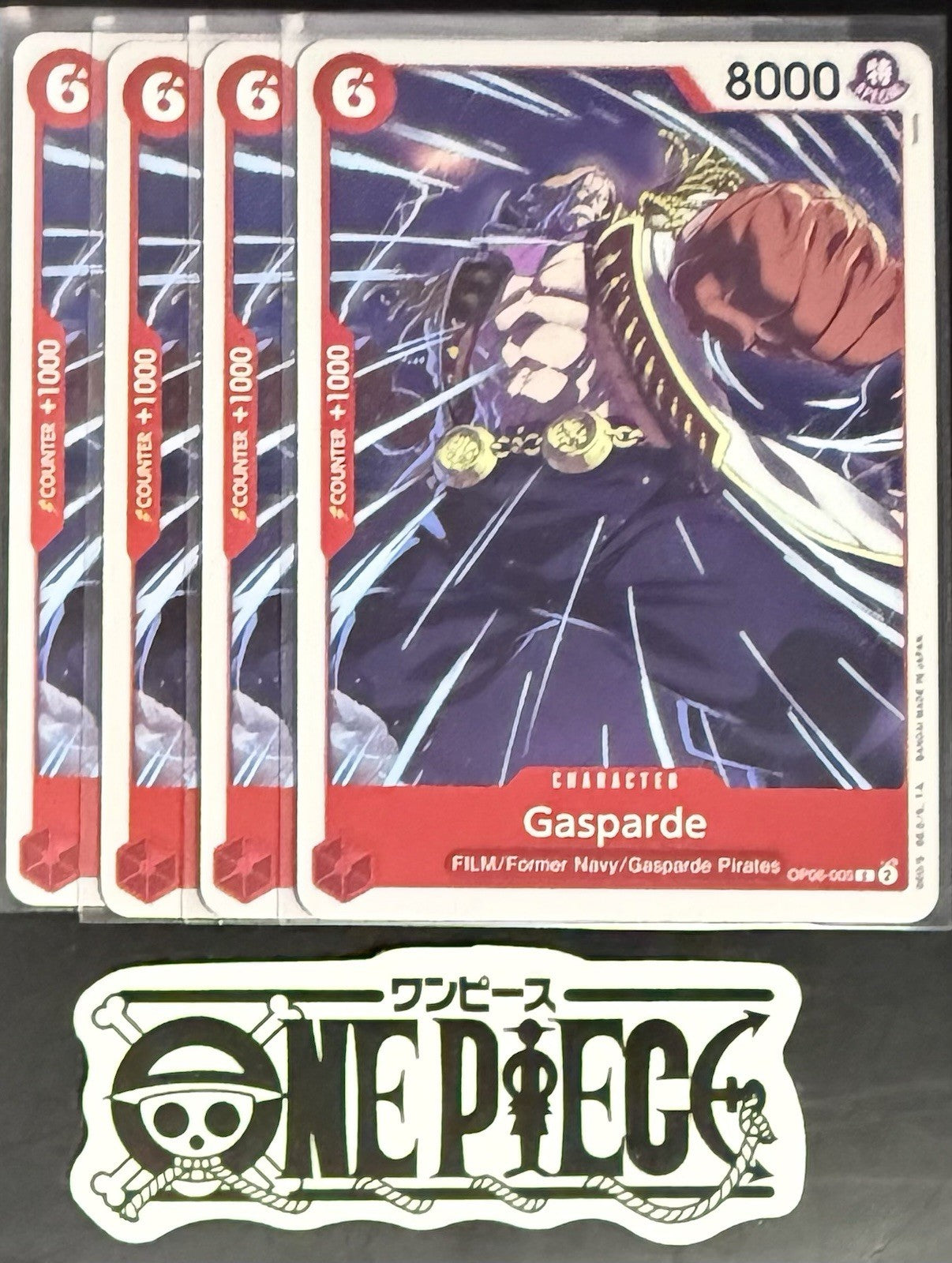 4x One Piece OP06-005 C Gasparde - English - Regular - Playset - NM/M