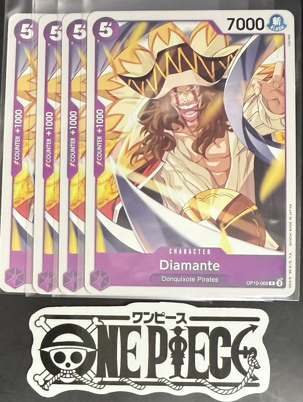 4x One Piece OP10-068 UC Diamante - ENG - Regular - Playset - TCG - NM/M