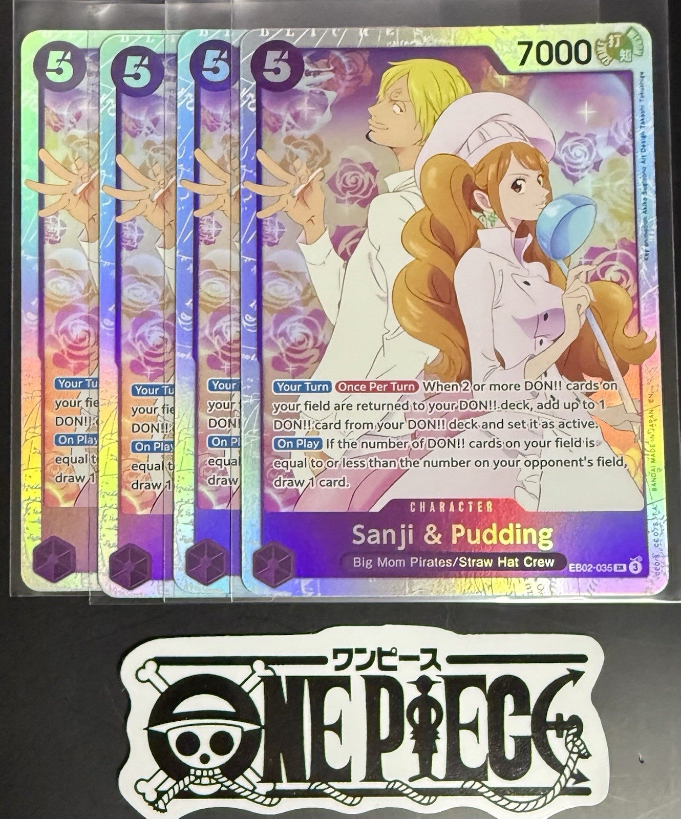 4x One Piece EB02-035 SR Sanji & Pudding - English - Foil - Play Set - TCG- NM/M